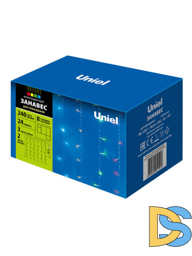 Светодиодная гирлянда Uniel (07943) занавес разноцветный ULD-C2030-240/DTA Multi IP20