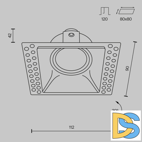 Встраиваемый светильник Maytoni Dot DL042-01-SQ-B