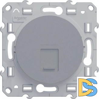 Розетка компьютерная 1-ая кат.5е, RJ-45 (интернет), Алюминий, серия Odace, Schneider Electric