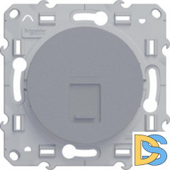 Розетка компьютерная 1-ая кат.5е, RJ-45 (интернет), Алюминий, серия Odace, Schneider Electric