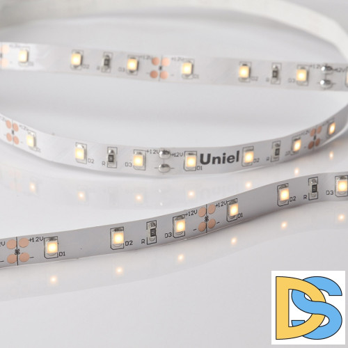 Светодиодная лента Uniel ULS-M11-2835-60LED/m-8mm-IP20-DC12V-4,8W/m-5M-3000K PROFI катушка в герметичной упаковке