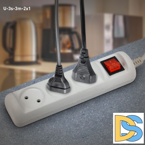Удлинитель электрический Эра U-3s-3m-2x1 Б0044050