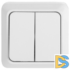 Выключатель 2-клавишный General Альфа 477002