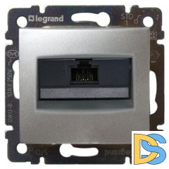 Розетка компьютерная RJ45 Legrand Valena 5e кат UTP с захватами алюминий 770230