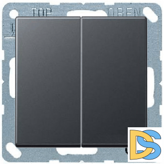 Выключатель двухклавишный Jung ECO Profi 10А Антрацит