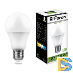 Лампа светодиодная Feron E27 12W 4000K Шар Матовая LB-93 25487