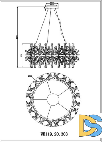 Подвесная люстра Wertmark Floriane WE119.20.303