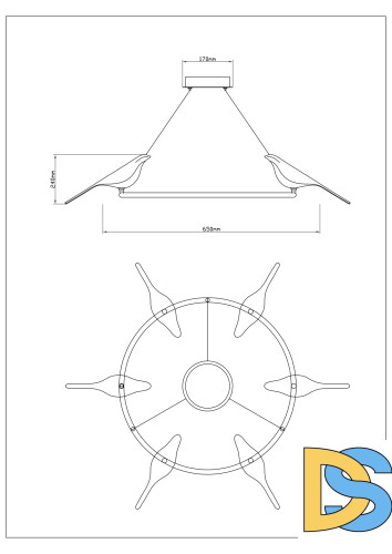 Подвесная люстра Divinare Summer 1188/06 LM-42