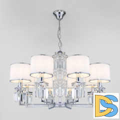 Подвесная люстра Eurosvet Zaffiro 10099/8 хром/прозрачный хрусталь Strotskis (новый абажур)