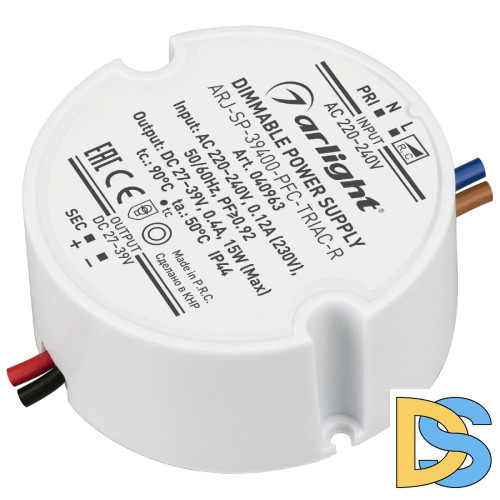 Блок питания Arlight ARJ-SP-39400-PFC-TRIAC-R (15W, 27-39V, 400mA) 040963
