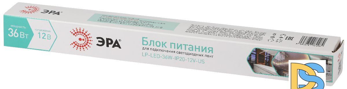 Блок питания Эра 36Вт DC12В 3A IP20 LP-LED-36W-IP20-12V-US Б0061151