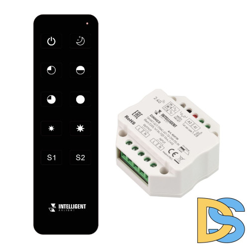 Диммер Arlight SMART-SET-TRIAC-601-72-DIM-PD-IN Black (230V, 1x1.5A, ПДУ 10кн, 2.4G) 036190