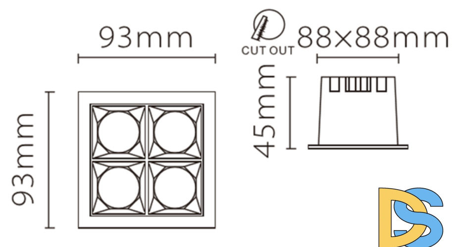 Встраиваемый светильник Fiberli XL003-4T 12130303