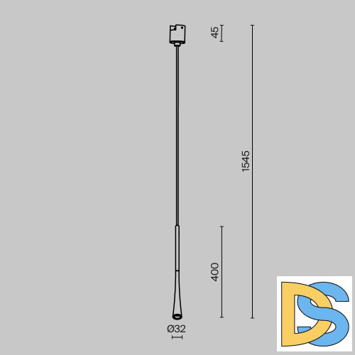 Трековый подвесной магнитный светильник Maytoni Waist TR167-1-7W3K-M-B