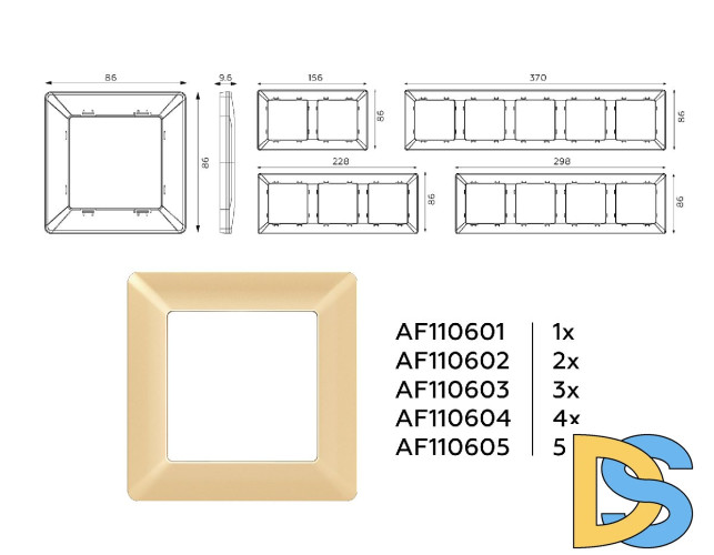 Рамка двухместная Ambrella Volt Line AF110602