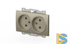 Розетка двухместная без заземления ELBI Zena Vega 609-011400-908