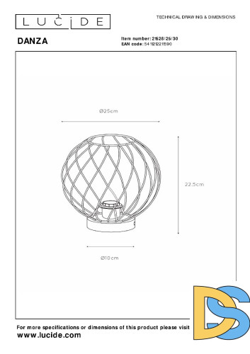 Настольная лампа Lucide Danza 21528/25/30