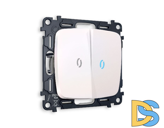 Комплект механизма 2-кл выключателя с подсветкой Ambrella Volt Omega MO204020