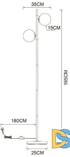 Торшер Arte Lamp Alcor A2224PN-2BK