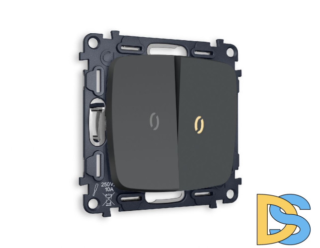 Комплект механизма 2-кл выключателя с подсветкой Ambrella Volt Omega MO904010