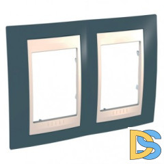 Рамка 2-ая (двойная), Серо-зеленый/Бежевый, серия Unica, Schneider Electric