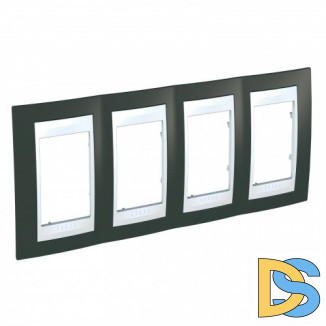 Рамка 4-ая (четверная), Какао/Белый, серия Unica, Schneider Electric