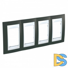 Рамка 4-ая (четверная), Какао/Белый, серия Unica, Schneider Electric