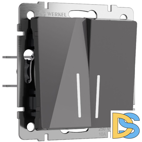 Выключатель двухклавишный проходной с подсветкой Werkel 4690389197475 W1122144 a064089