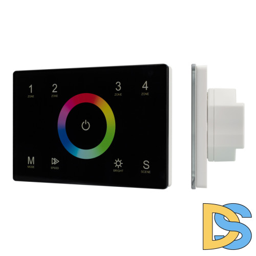 Панель Arlight Sens Smart-P83-RGB Black (230V, 4 зоны, 2.4G) 028403