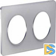 Рамка 2-ая (двойная), Алюминий, серия Odace, Schneider Electric