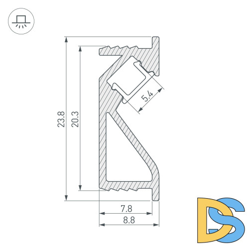 Алюминиевый профиль Arlight SL-Bevel-2000 Anod 031120(1)