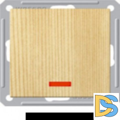 Выключатель 2-полюсный 1-клавишный с индикацией 16А, Сосна (пластик), серия Wessen 59, Schneider Electric