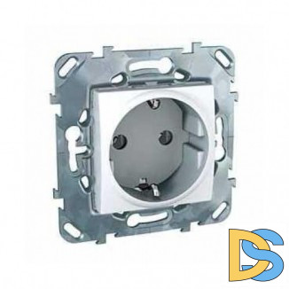 Розетка 1-ая электрическая, с заземлением, Белый, серия Unica, Schneider Electric
