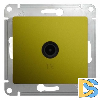 Розетка телевизионная проходная ТV, Фисташковый, серия Glossa, Schneider Electric