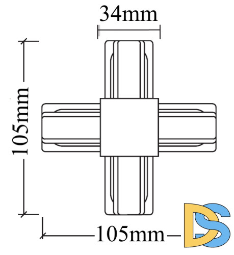 Соединитель X-образный (однофазный) Crystal Lux CLT 0.211 CLT 0.211 09 BL