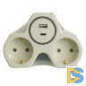 Разветвитель сетевой 2-местный с/з и USB+Type C Stekker ADP16-15-20 50071