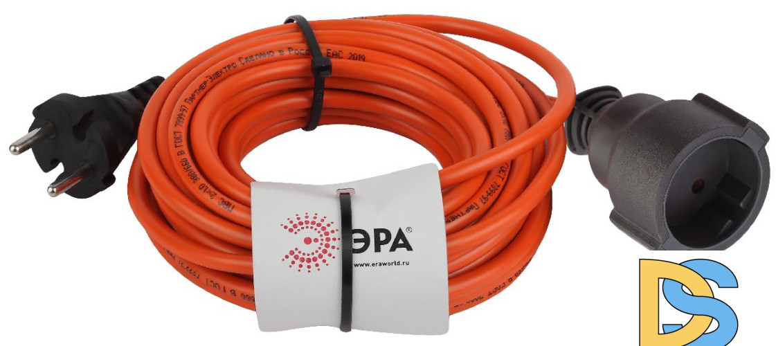 Удлинитель силовой Эра UPx-1-2x1-10m Б0046805