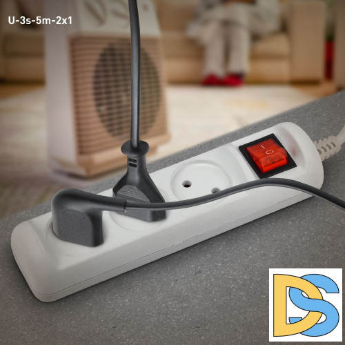 Удлинитель электрический Эра U-3s-5m-2x1 Б0044051