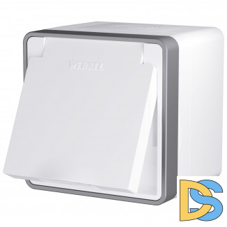 Розетка влагозащ. с зазем. с защит. крышкой и шторками Gallant (белая) W5071201