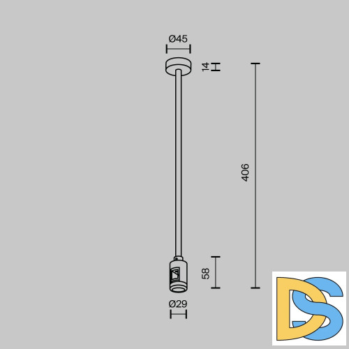 Крепление потолочное с вводом питания Maytoni Flarity TRA158C-BL1-B