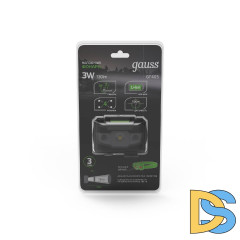 Налобный светодиодный фонарь Gauss аккумуляторный 40х60 130 лм GF405