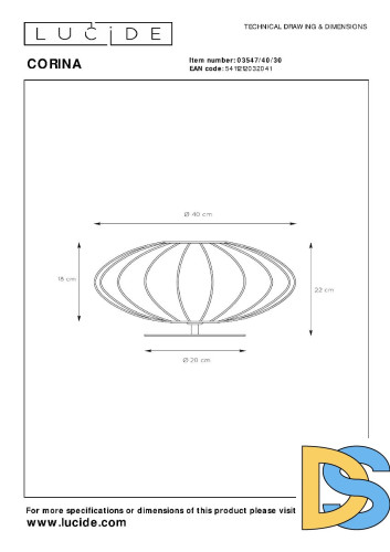Настольная лампа Lucide Corina 03547/40/30