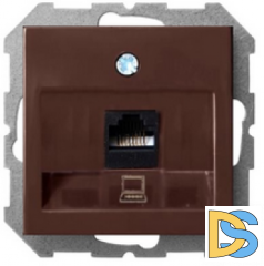 Розетка компьютерная Epsilon 1-ая коричневый