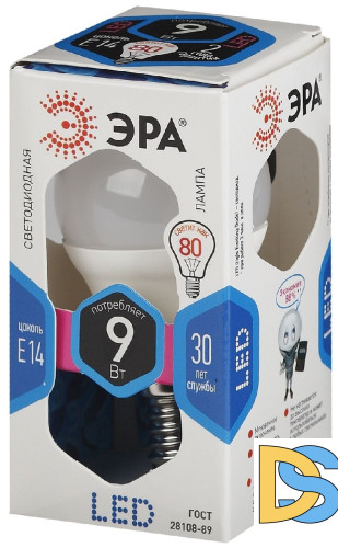 Лампа светодиодная Эра E14 9W 4000K LED P45-9W-840-E14 Б0029042