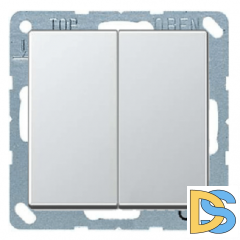 Выключатель двухклавишный Jung ECO Profi 10А Алюминий