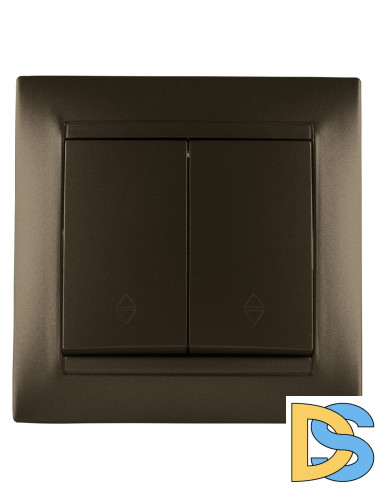 Выключатель двухклавишный на 2 направления Лама TDM Electric SQ1815-0707