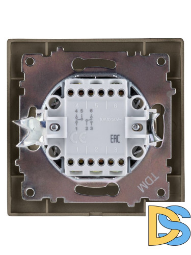 Выключатель двухклавишный на 2 направления Лама TDM Electric SQ1815-0707