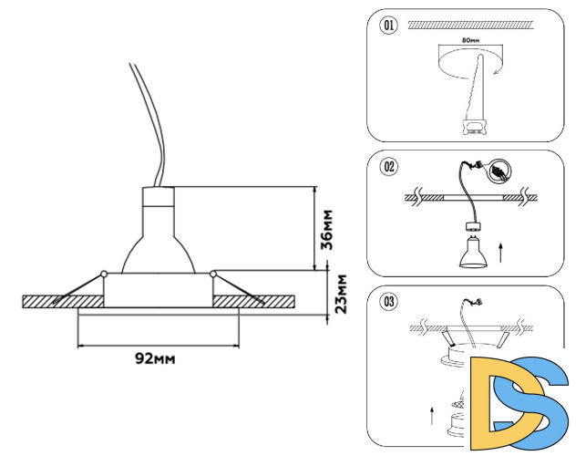 Встраиваемый светильник Ambrella Light Techno Spot Standard Tech TN102725