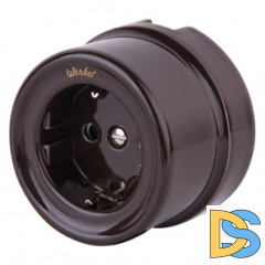 Розетка с заземлением (коричневый) Ретро W5671014