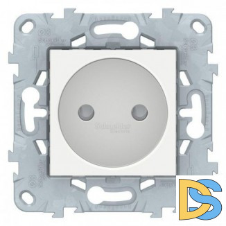 Розетка 1-ая электрическая без заземления с защитными шторками, Белый, серия Unica New, Schneider Electric